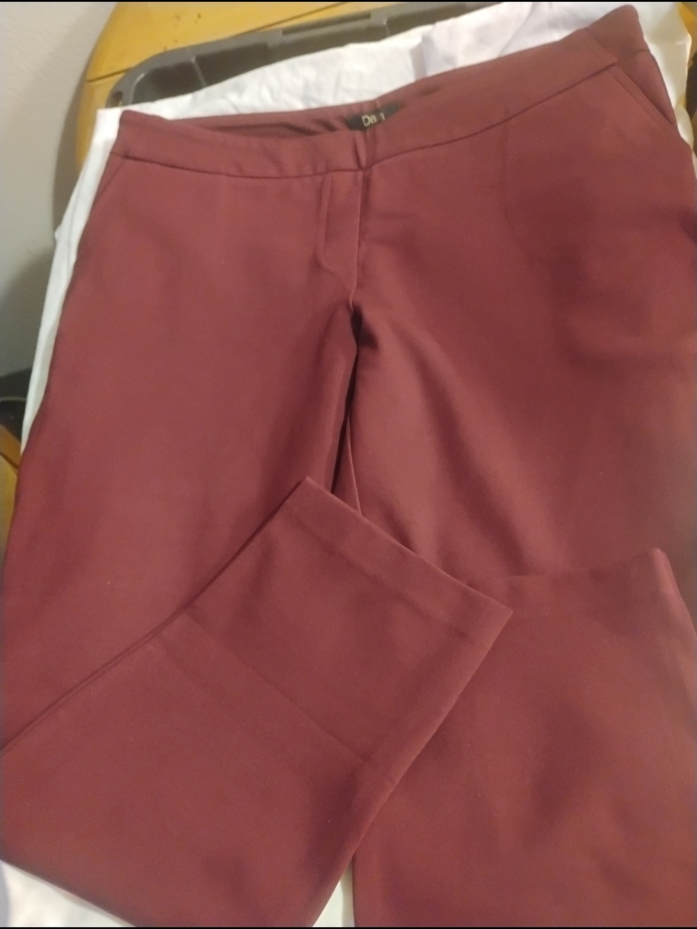 Dalia Straight-Leg Ponte Pants in Maroon